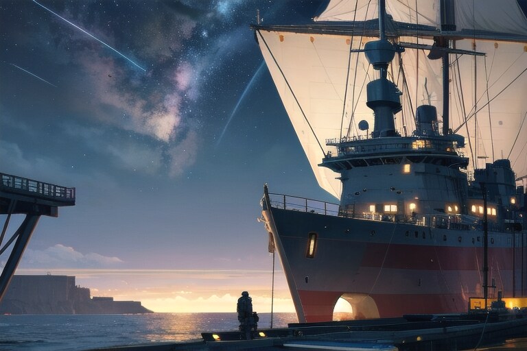 軍艦と星空 | の人気AIイラスト・グラビア