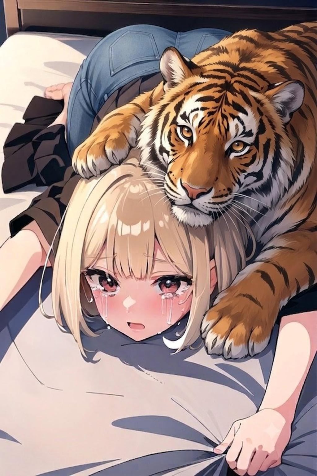 ペットにいじられる娘