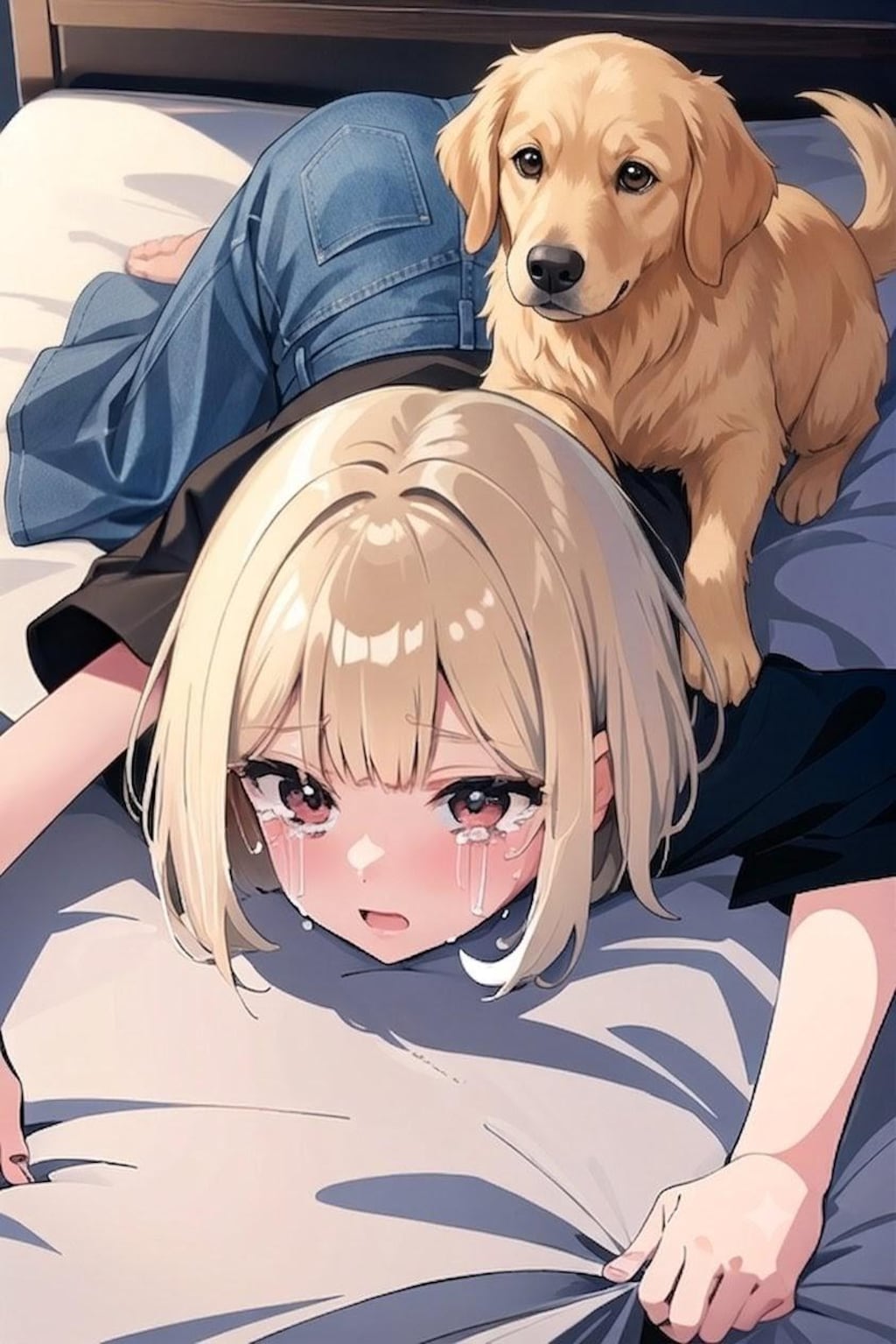 ペットにいじられる娘