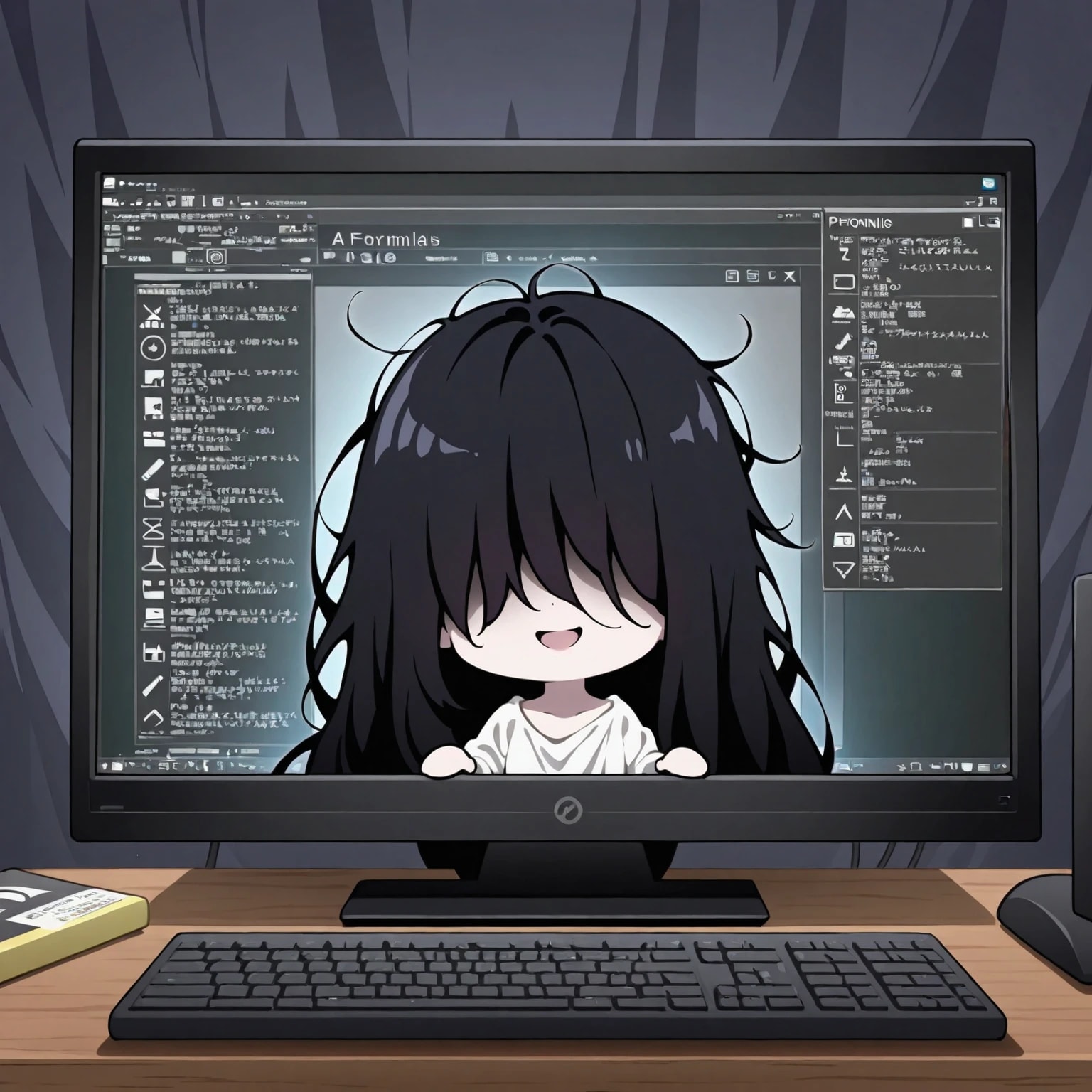 閲覧注意　貞子ちゃんがやってきた！ | の人気AIイラスト・グラビア