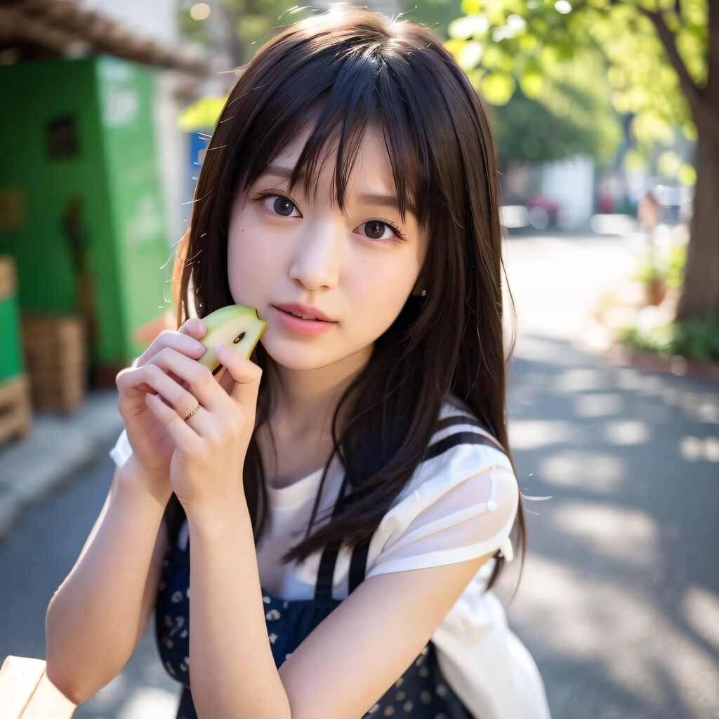 黒髪ロングでバナナの美女２２