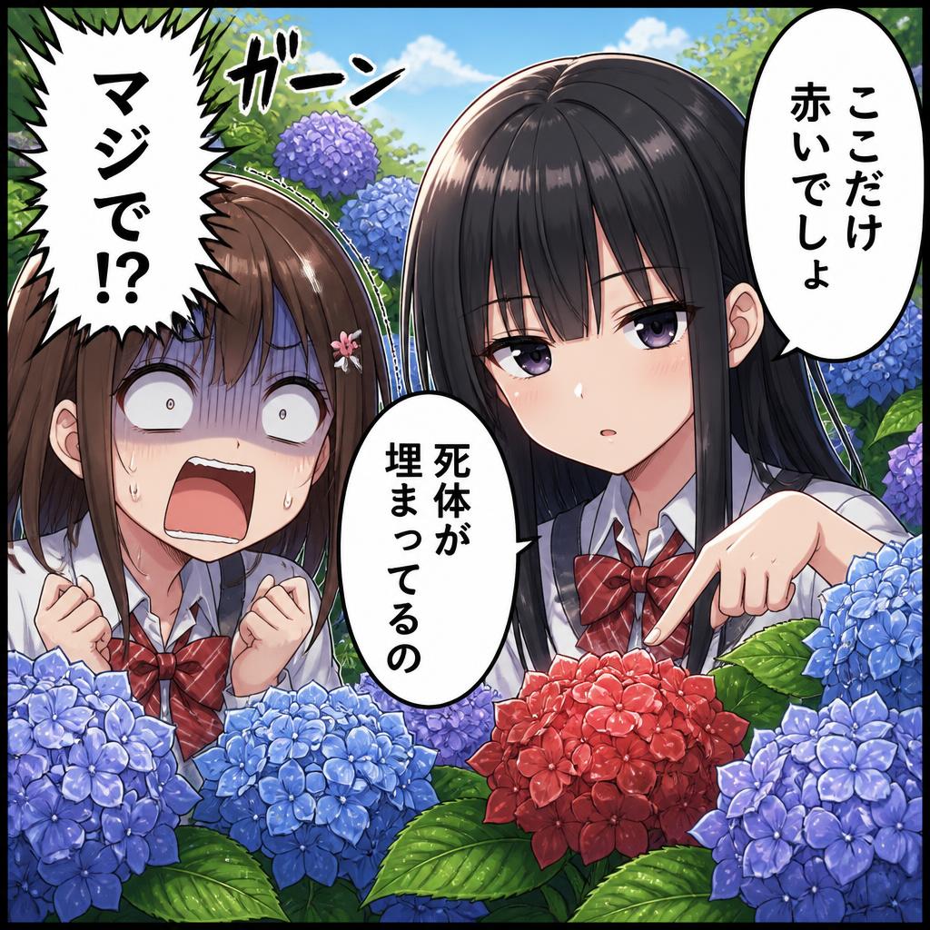赤い紫陽花の理由