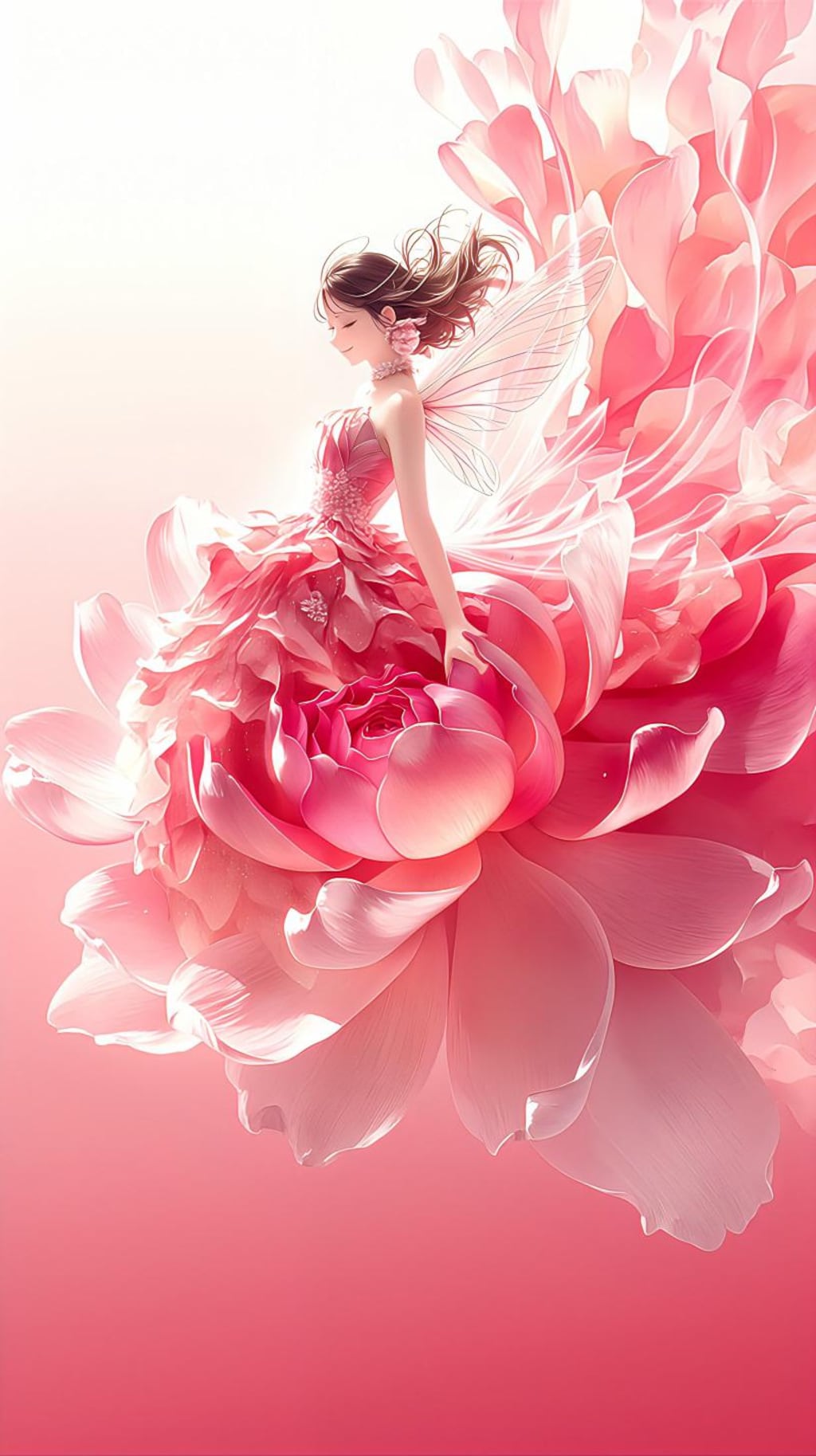 大輪の花に宿る妖精の微笑み