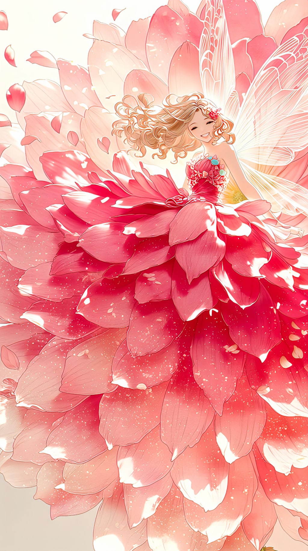 大輪の花に宿る妖精の微笑み