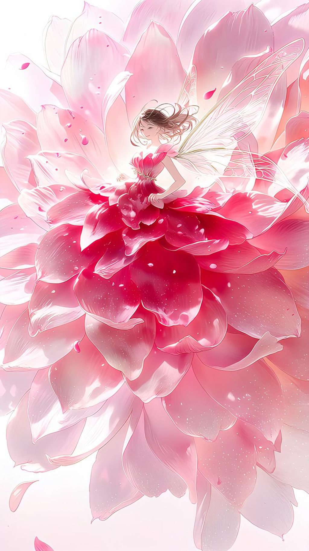 大輪の花に宿る妖精の微笑み