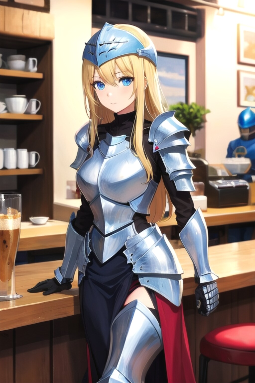カフェを経営する女騎士
