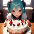ケーキと初音ミク 2枚目