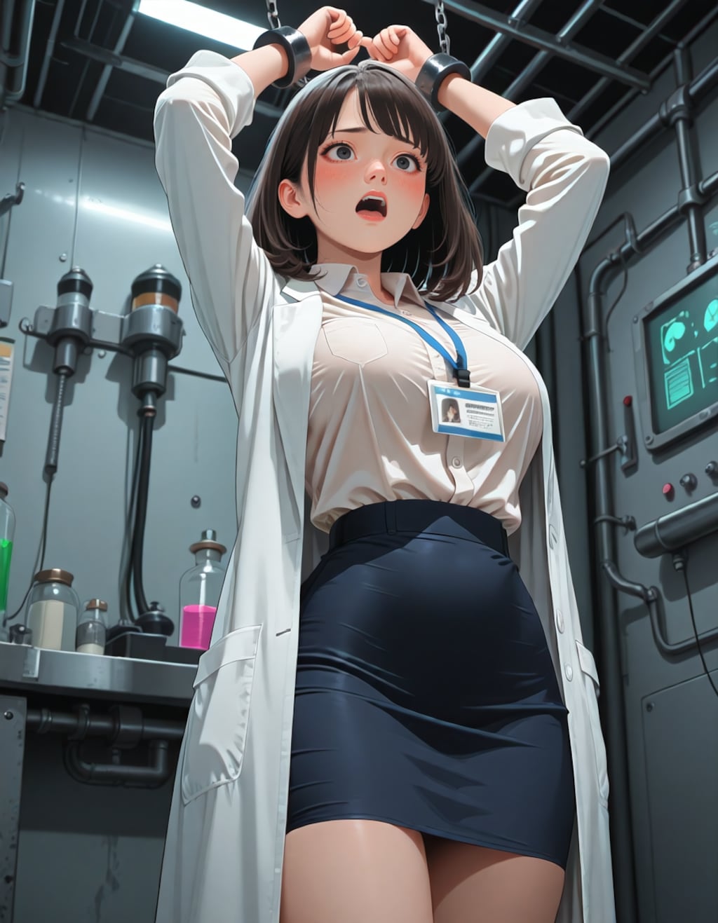 拘束される新人研究員