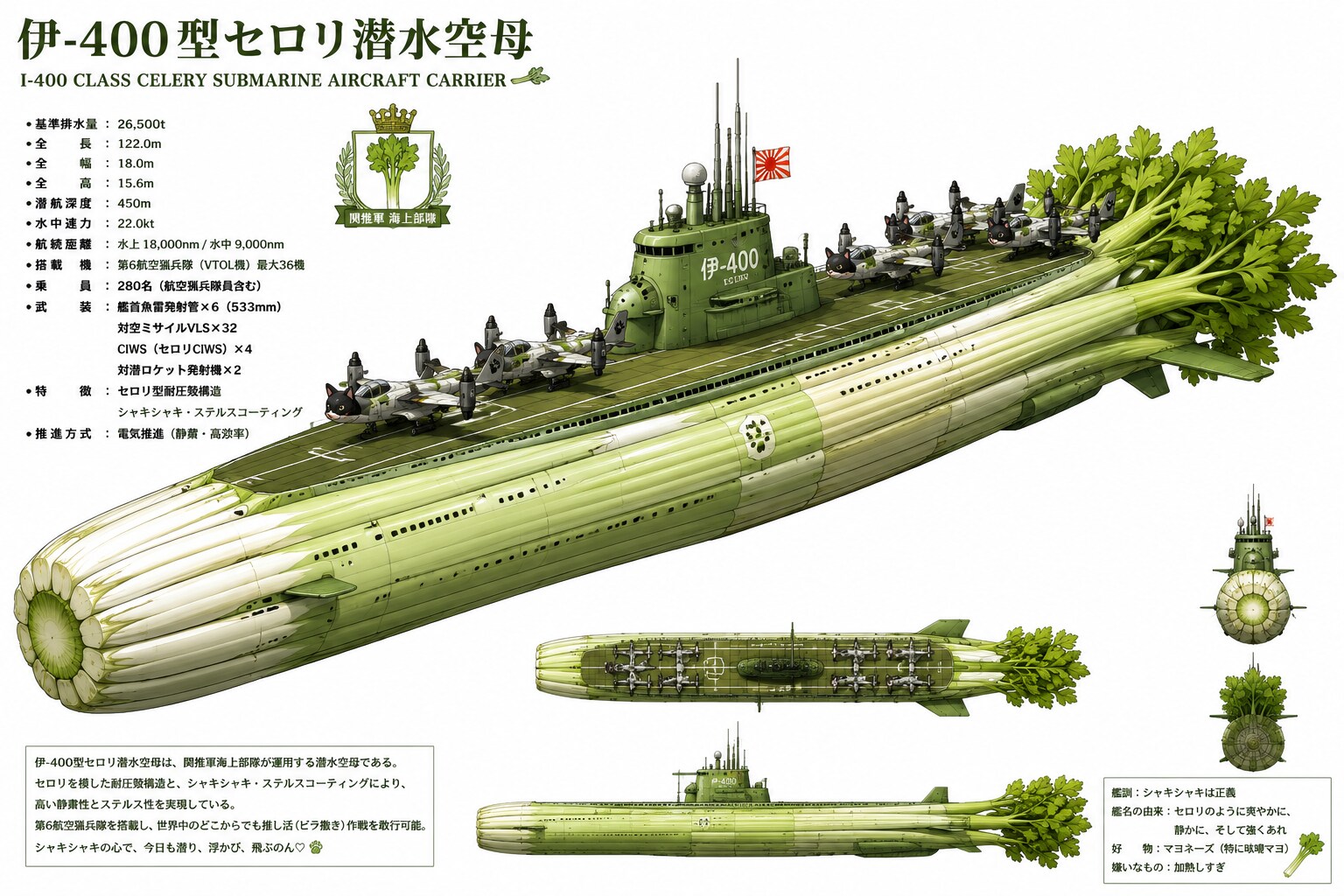 伊-400型セロリ潜水空母 | の人気AIイラスト・グラビア