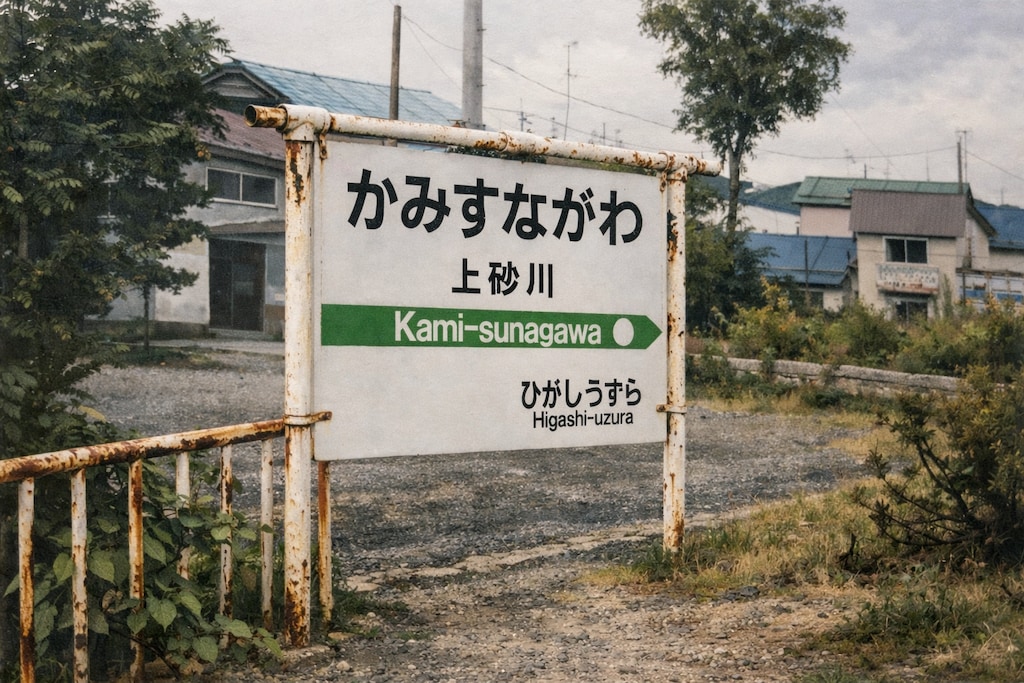 鉄道廃線跡　上砂川支線 上砂川駅　1995年9月