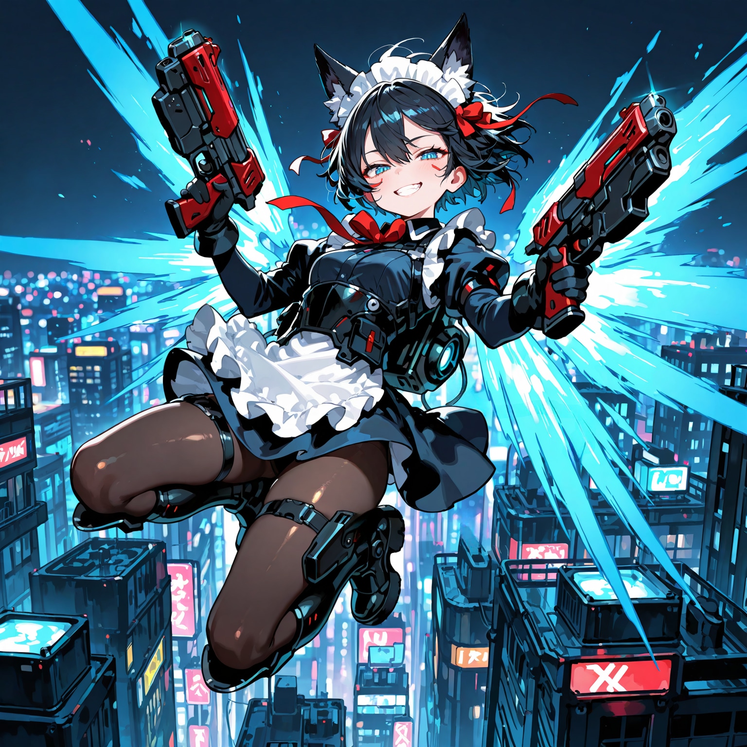 サイバネ二丁拳銃 | の人気AIイラスト・グラビア