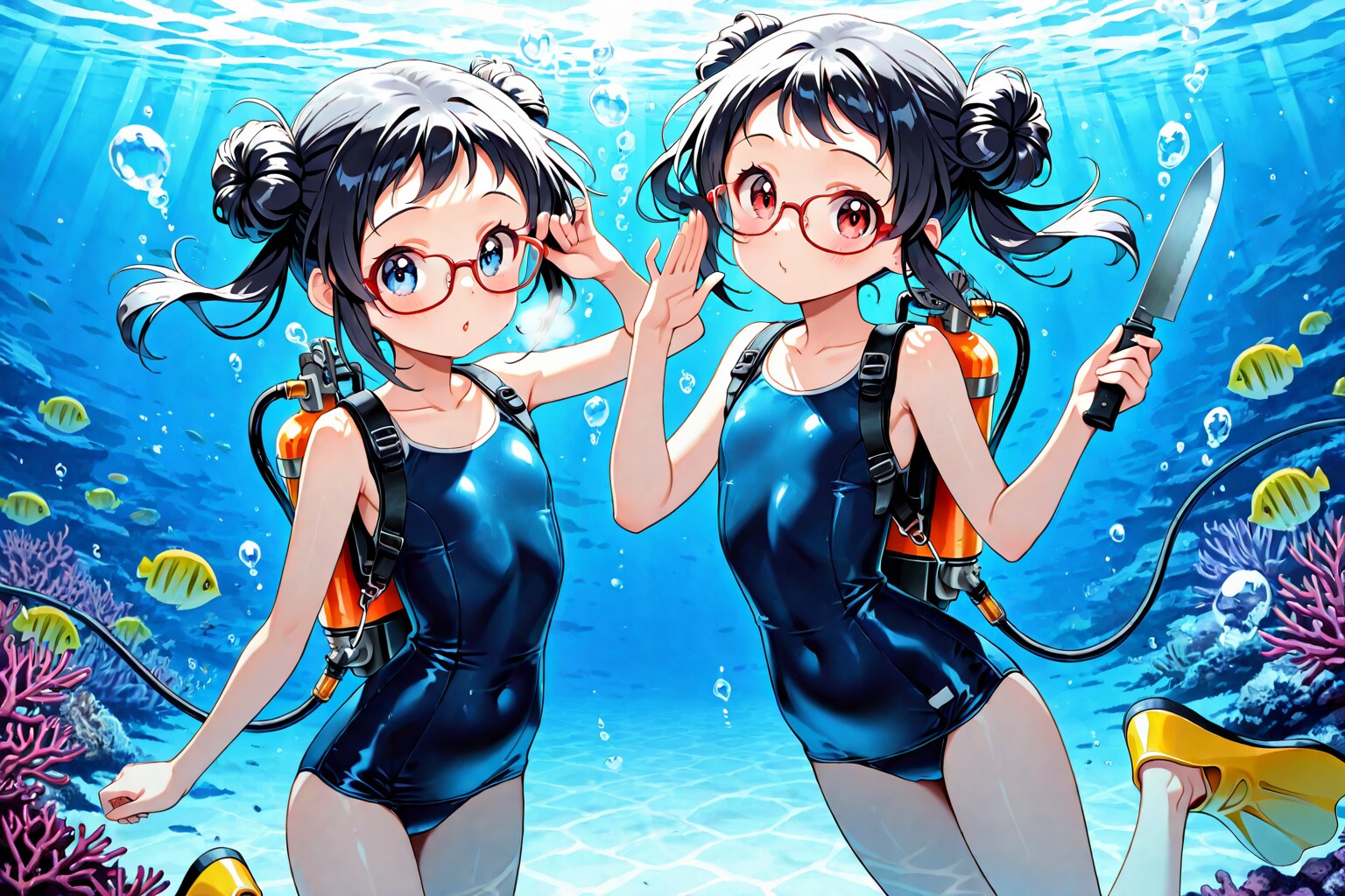 アクアブルー🌊　３　　　　　　　　　　　　　　　　　　　　🦇 アン・シァー 🦇　🐝 モォゥ・ハァィ 🐝