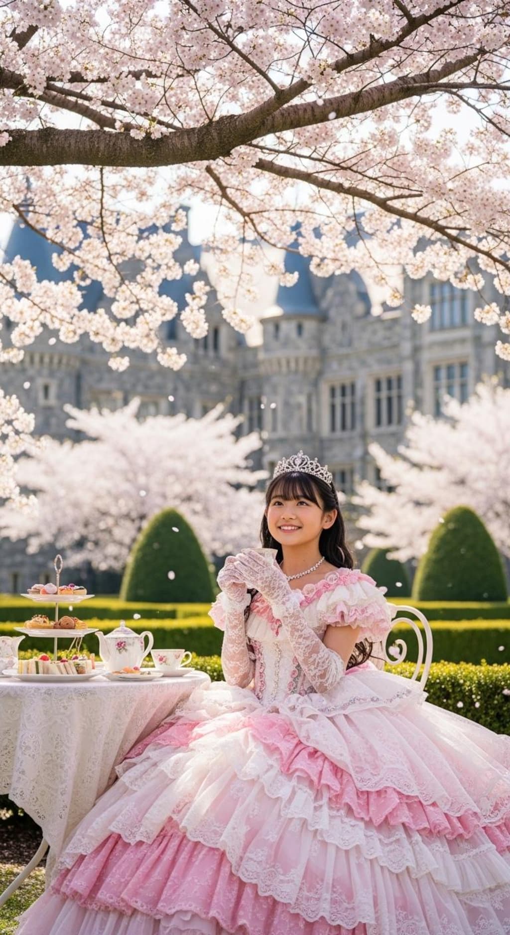 低年齢プリンセス好きのお兄様へ006《アフタヌーンティーでお花見を》