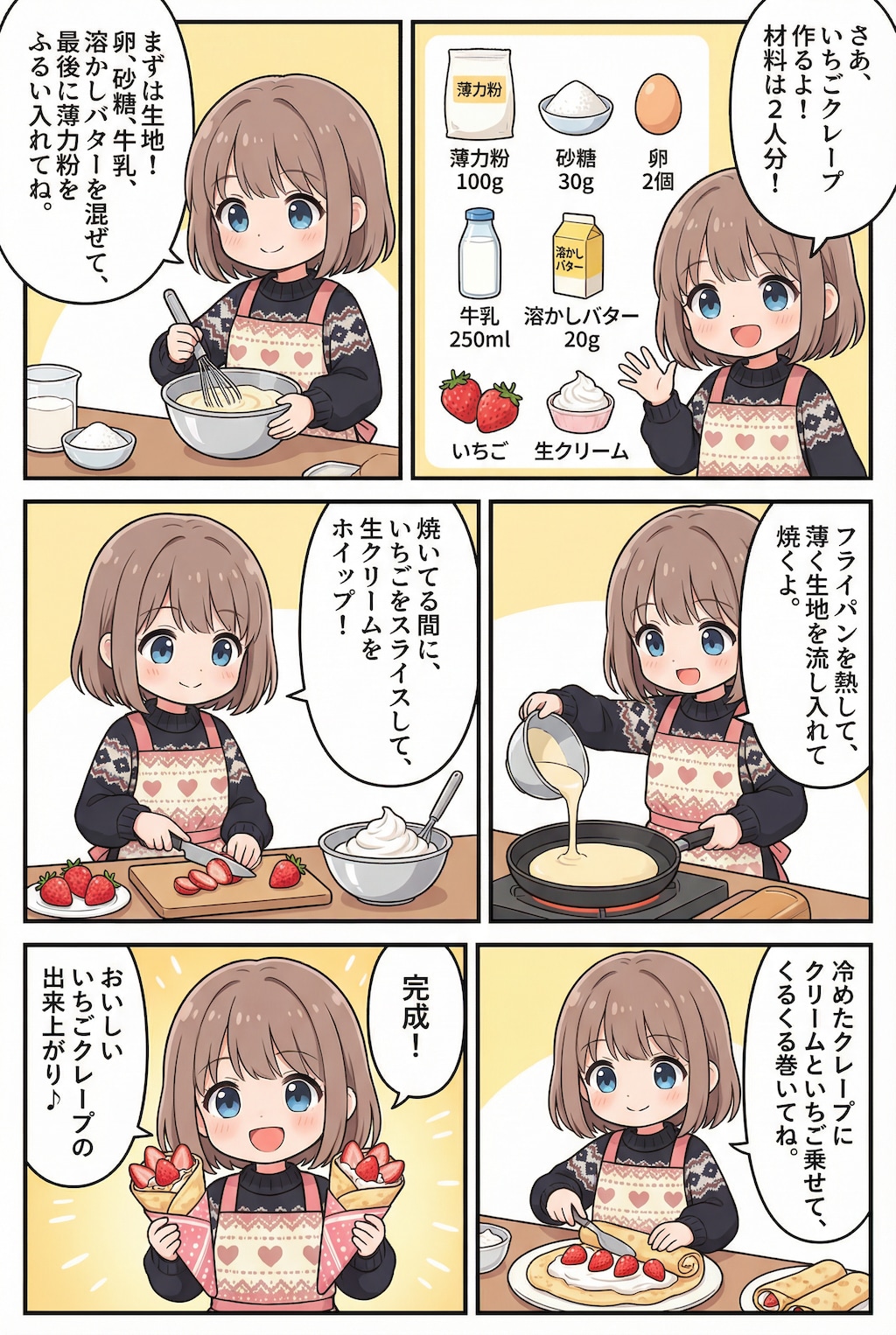 いちごクレープ