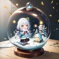 ちびちゃんとかまくらマスコットちゃんと妖精ちゃんのSnow globe 2枚目