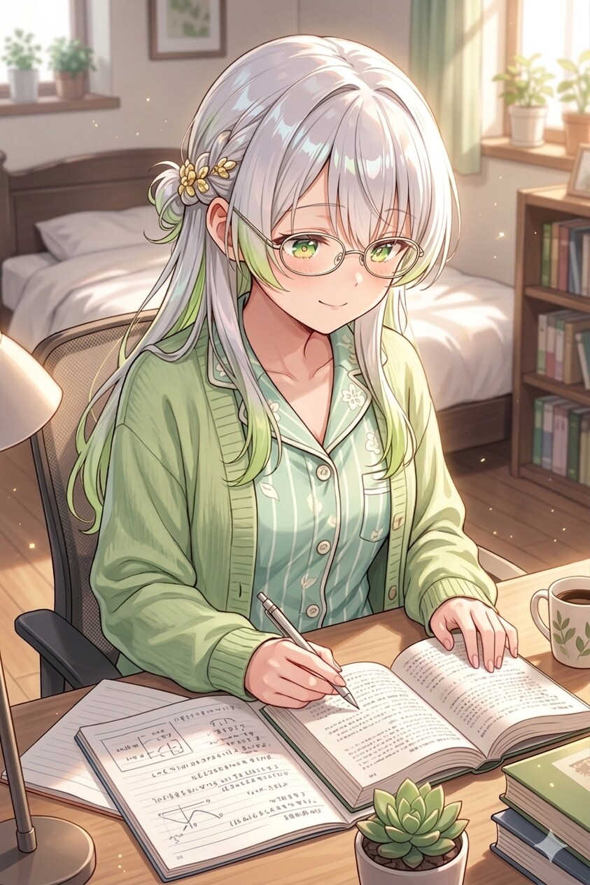 勉強中のセリュナさん