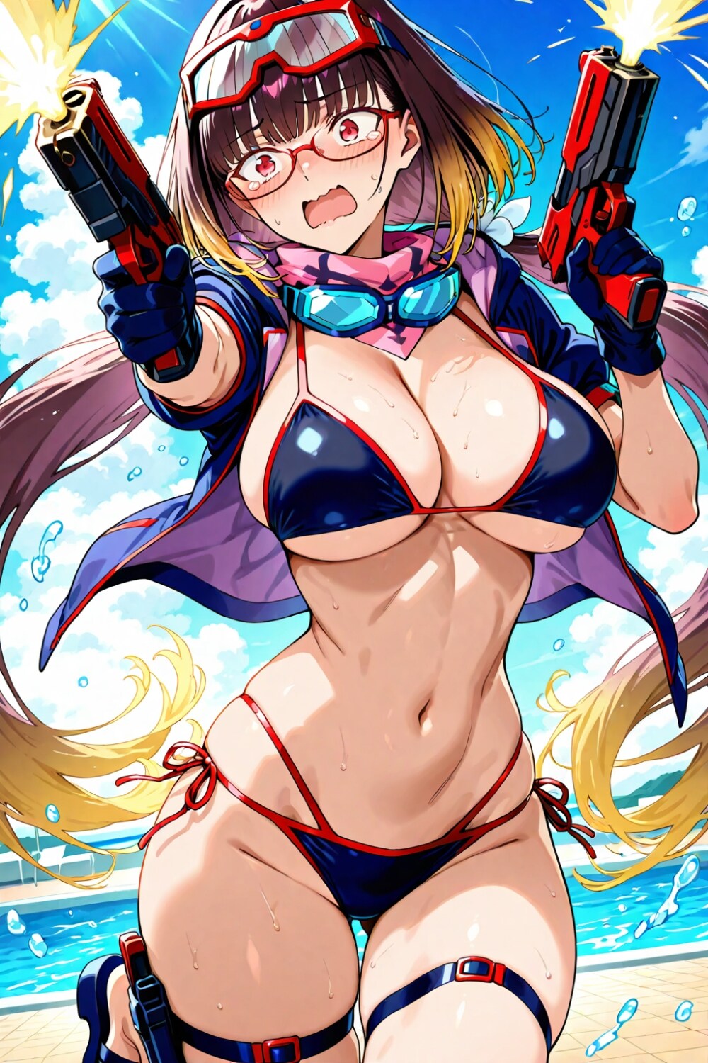 ゴーグルサバゲビキニコスプレインドア系人妻