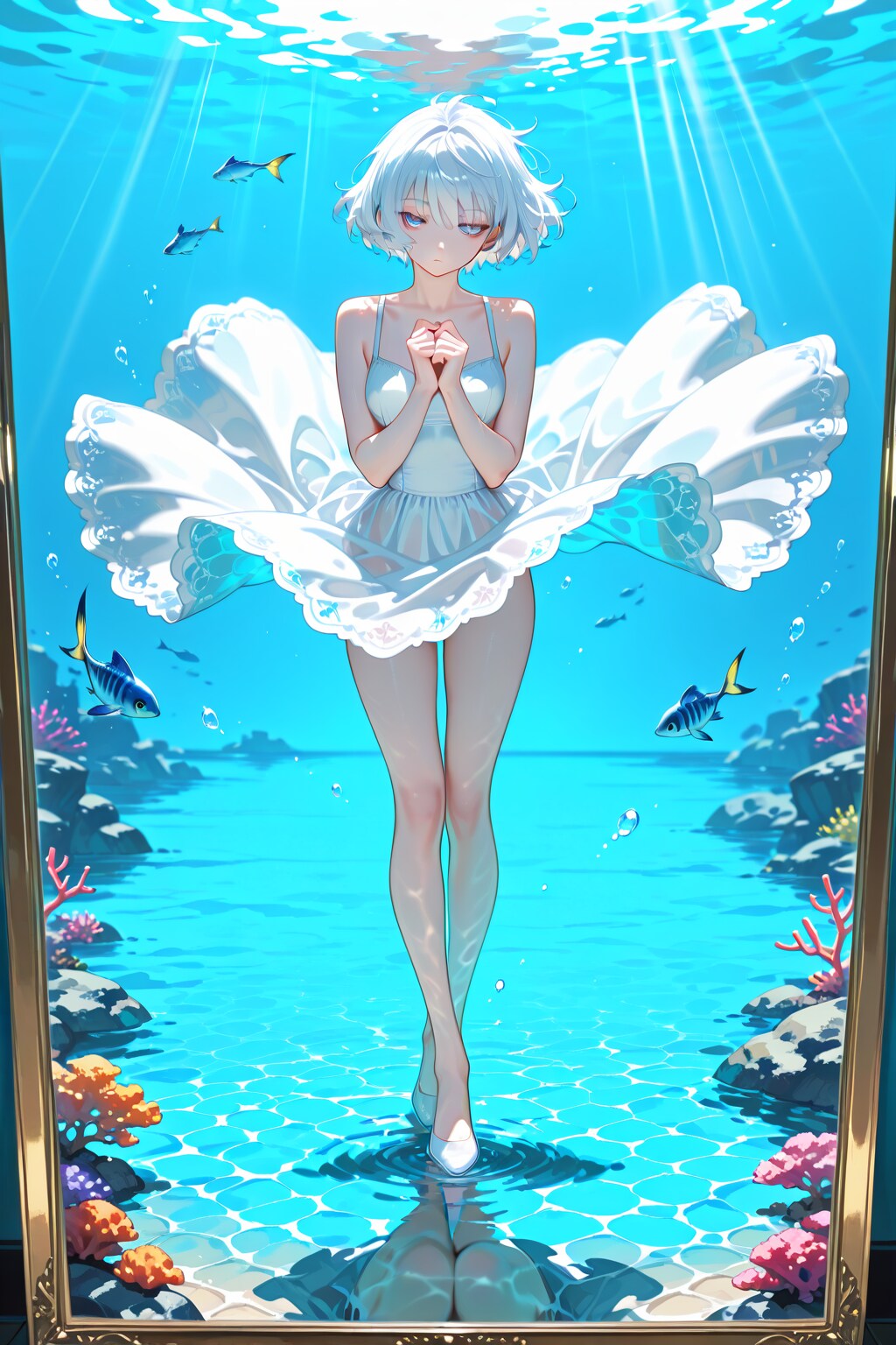 レナは、水に映らない。