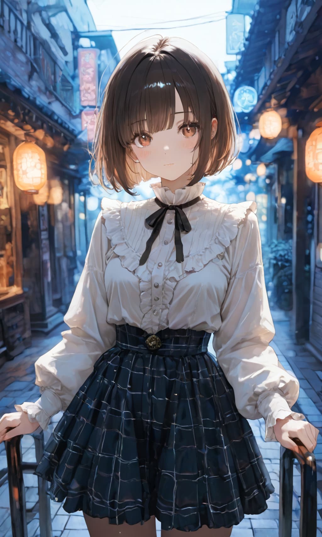 手摺りにもたれる子