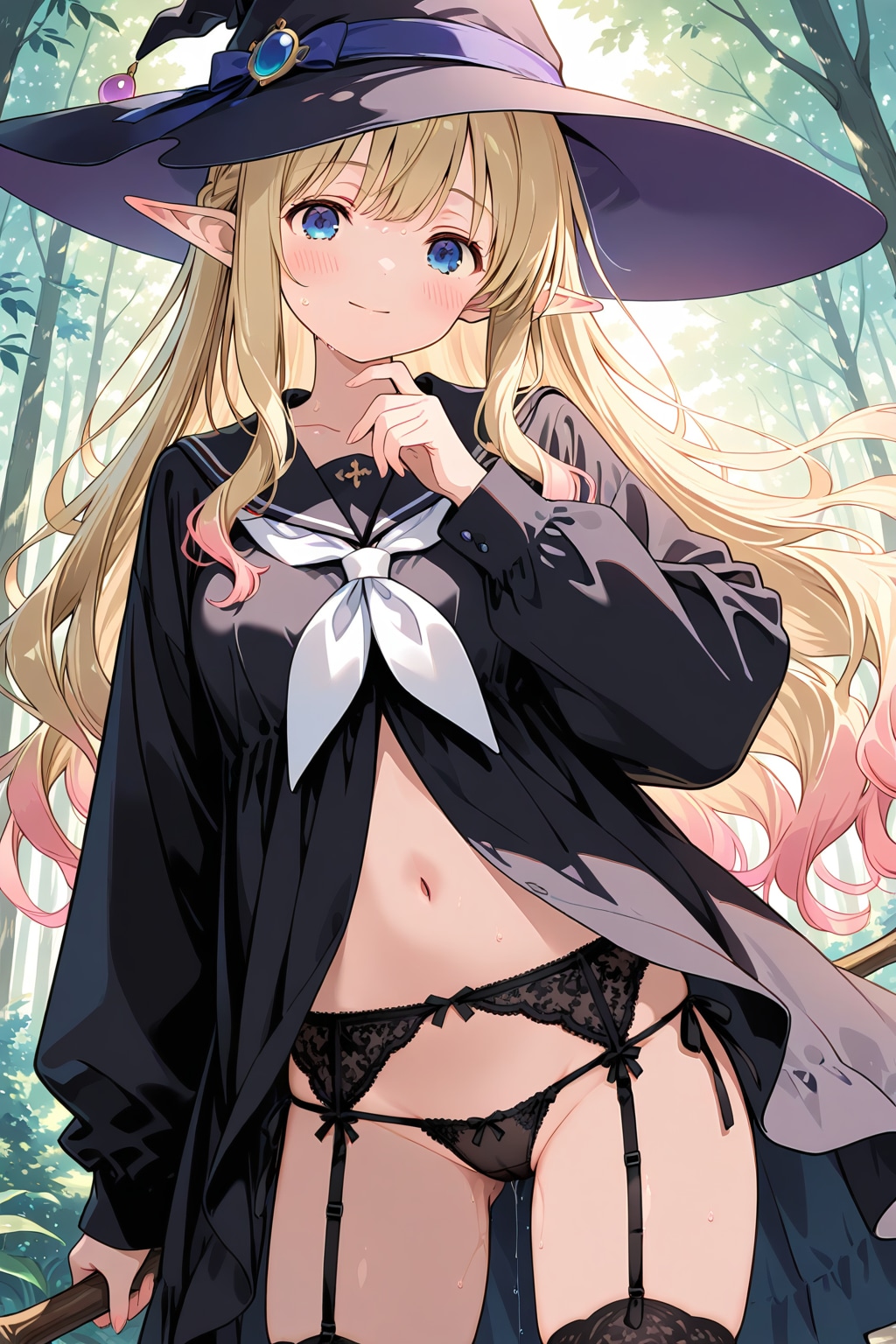 穿いてない見習いまほうつかいのエルフさん