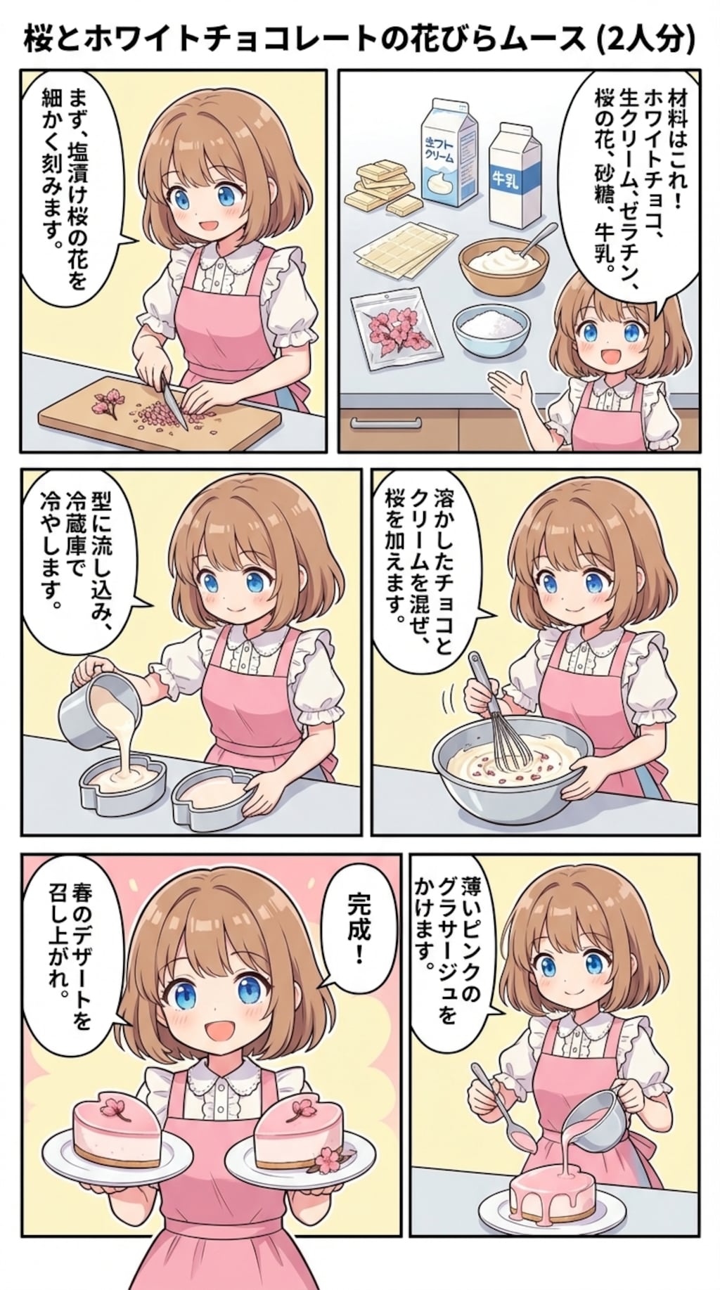 桜とホワイトチョコの花びらムース