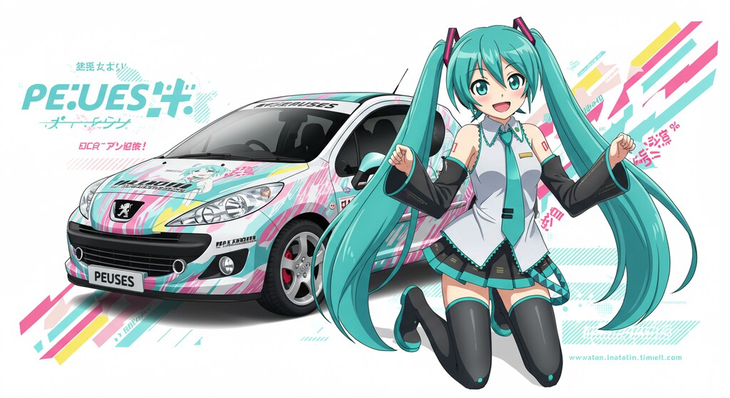 初音ミクとプジョー307