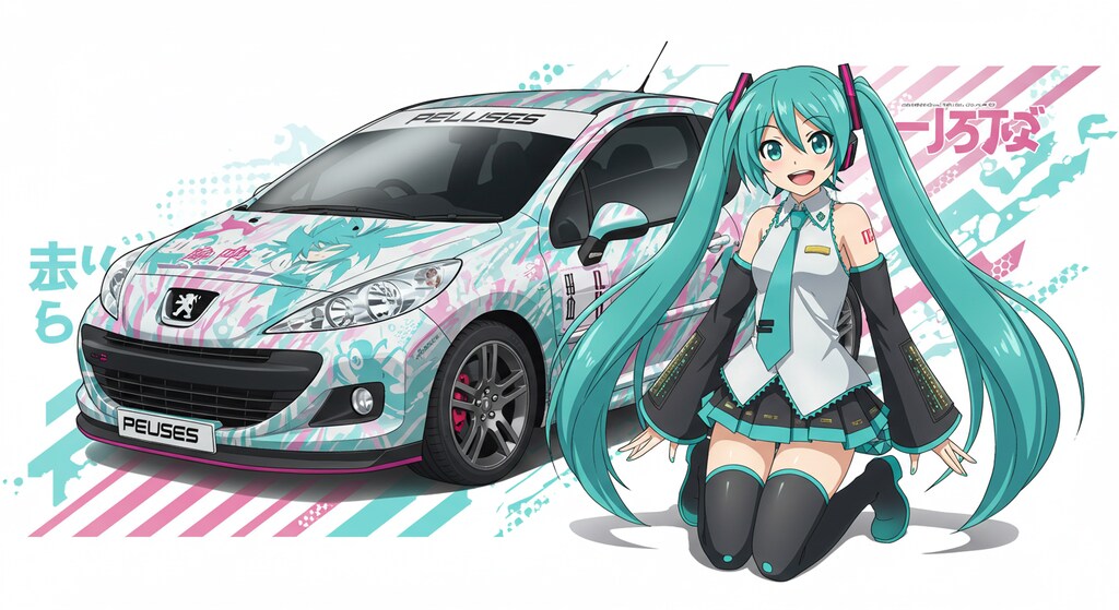 初音ミクとプジョー307