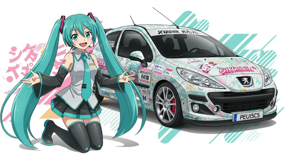 初音ミクとプジョー307