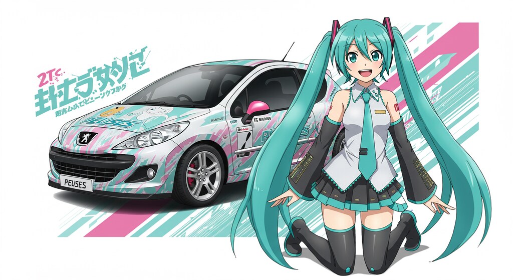 初音ミクとプジョー307