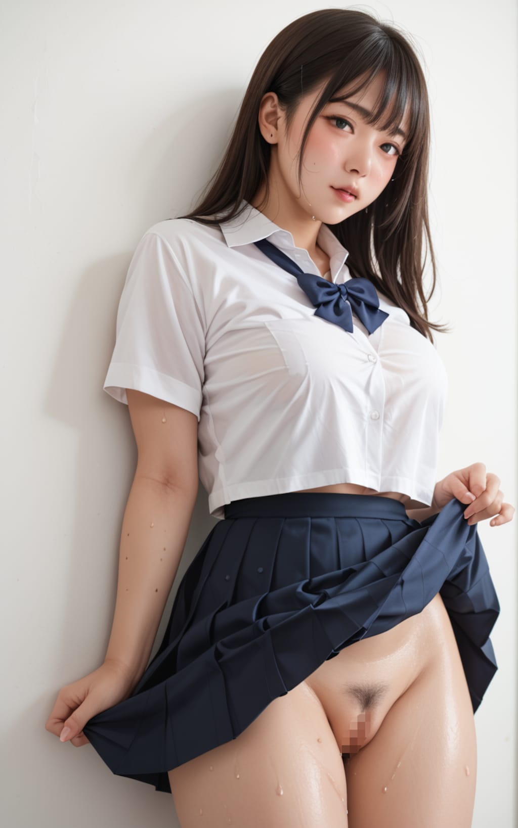 【５枚】制服たくし上げ