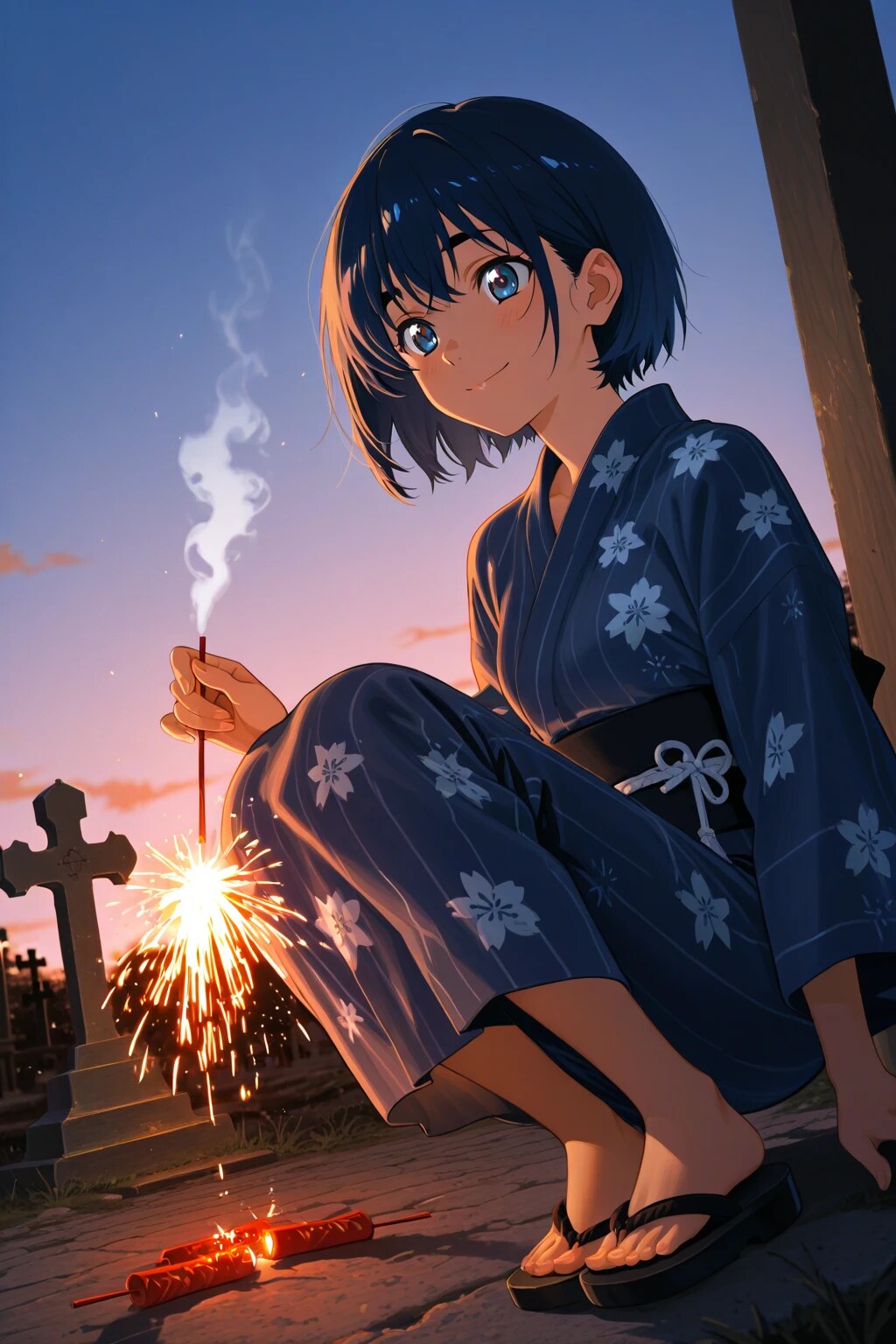 墓地花火