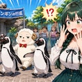 ペンギンパレードに紛れ込むヒツジを見て驚く翠莉ちゃん 3枚目