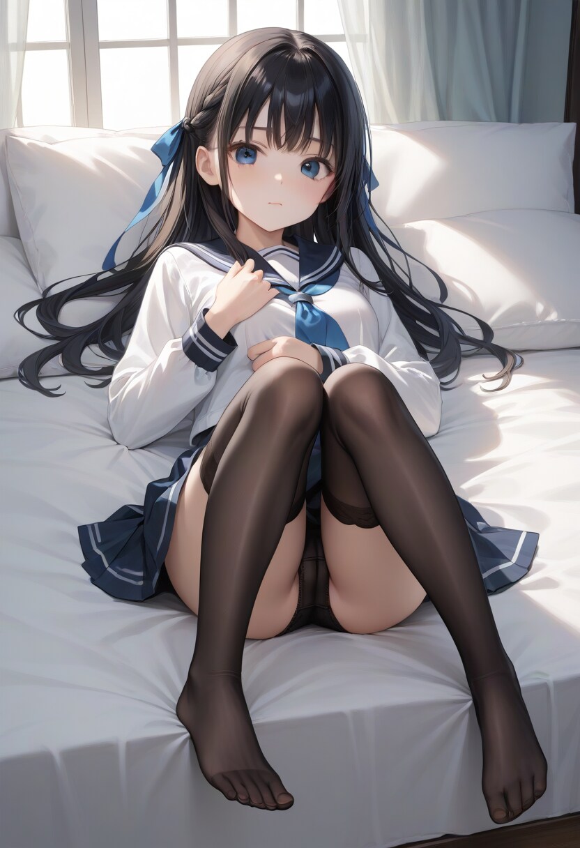ブレイドヘアの少女(bed)(2)