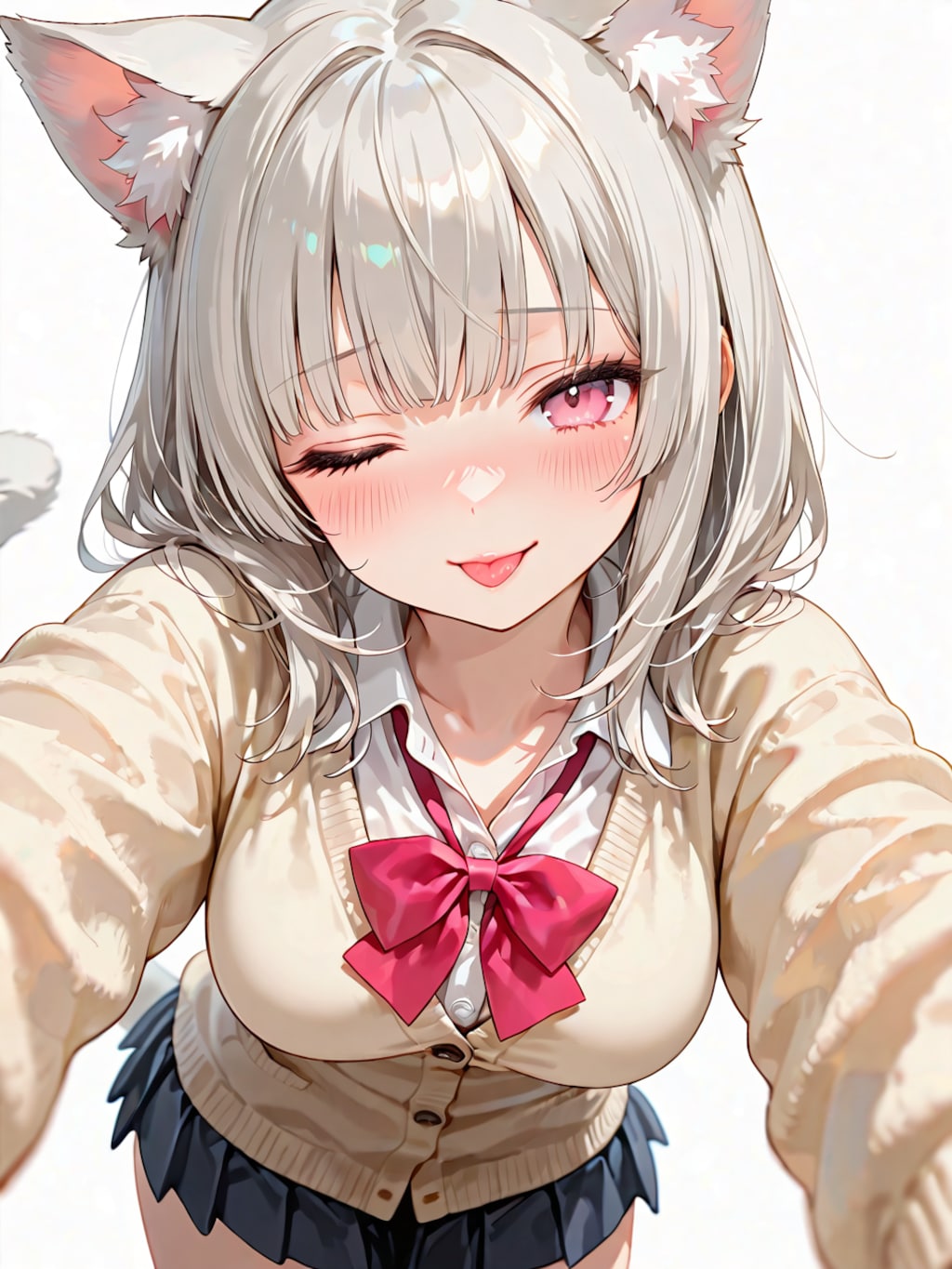 おはよう#132「カーディガンの猫耳娘」