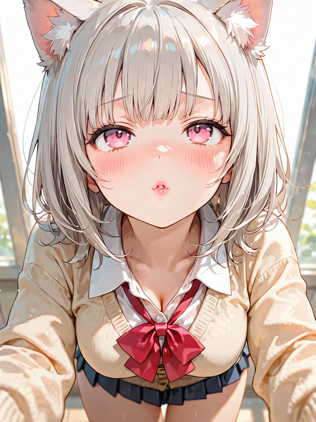 おはよう#132「カーディガンの猫耳娘」