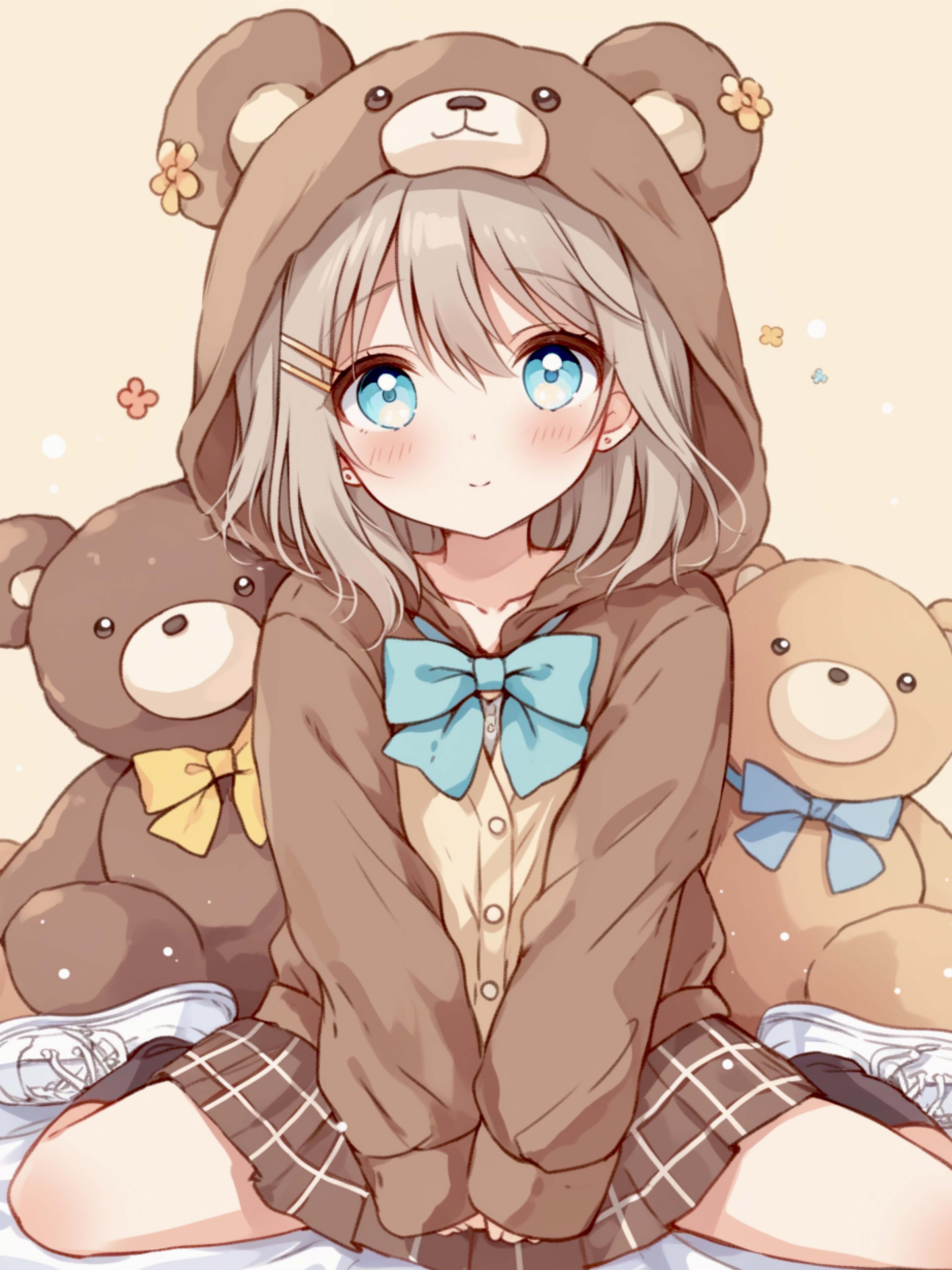 萌え袖✖︎くま娘🐾 | の人気AIイラスト・グラビア