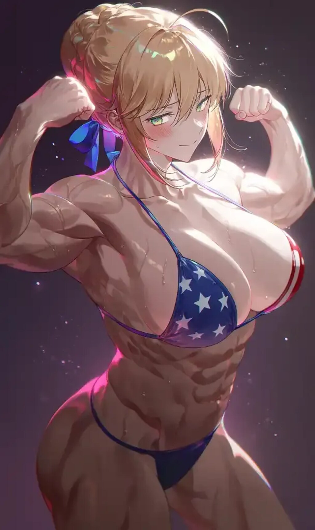 星条旗ビキニ筋肉娘