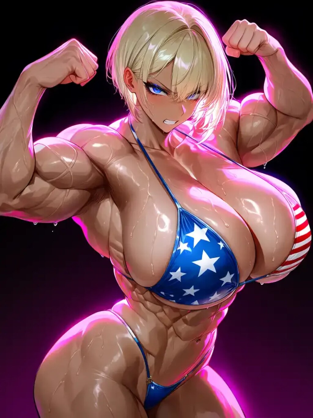星条旗ビキニ筋肉娘