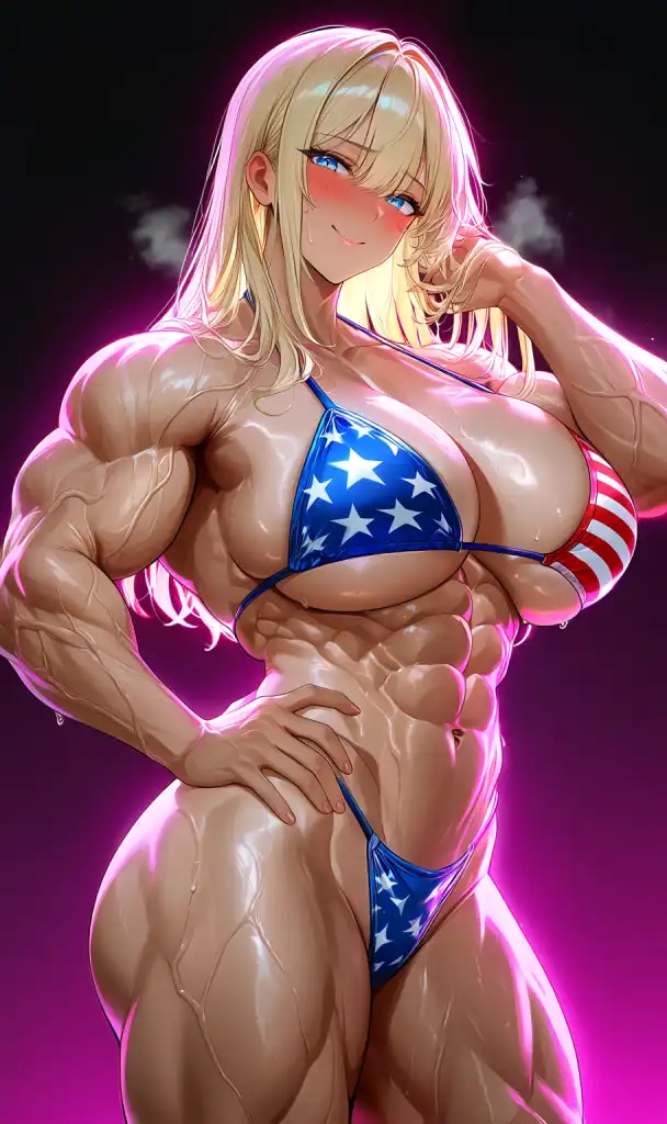 星条旗ビキニ筋肉娘