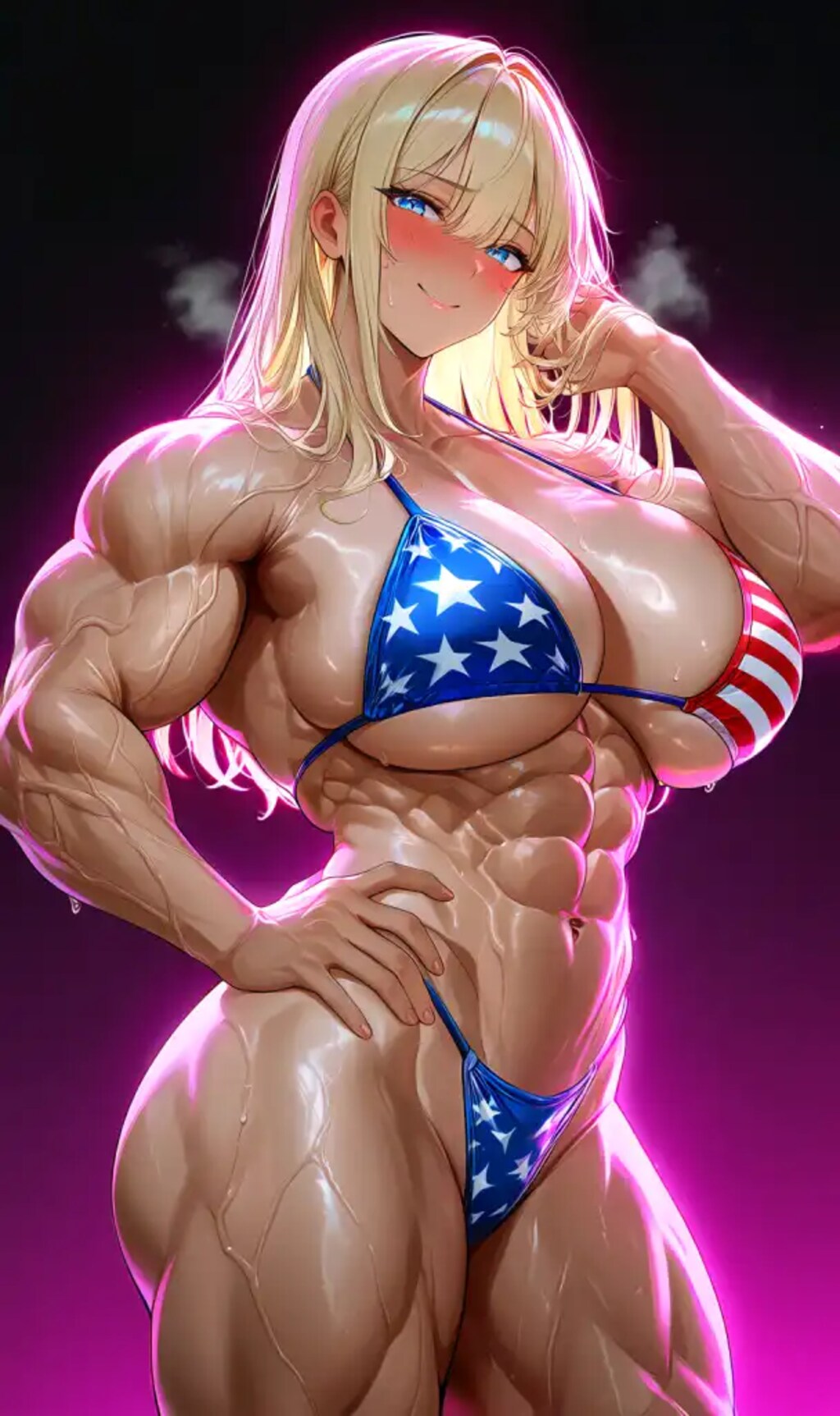 星条旗ビキニ筋肉娘