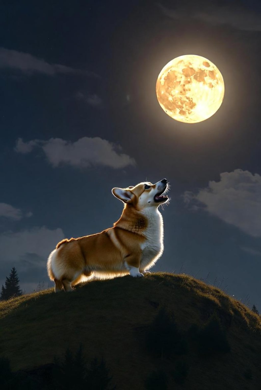 遠吠えコーギー