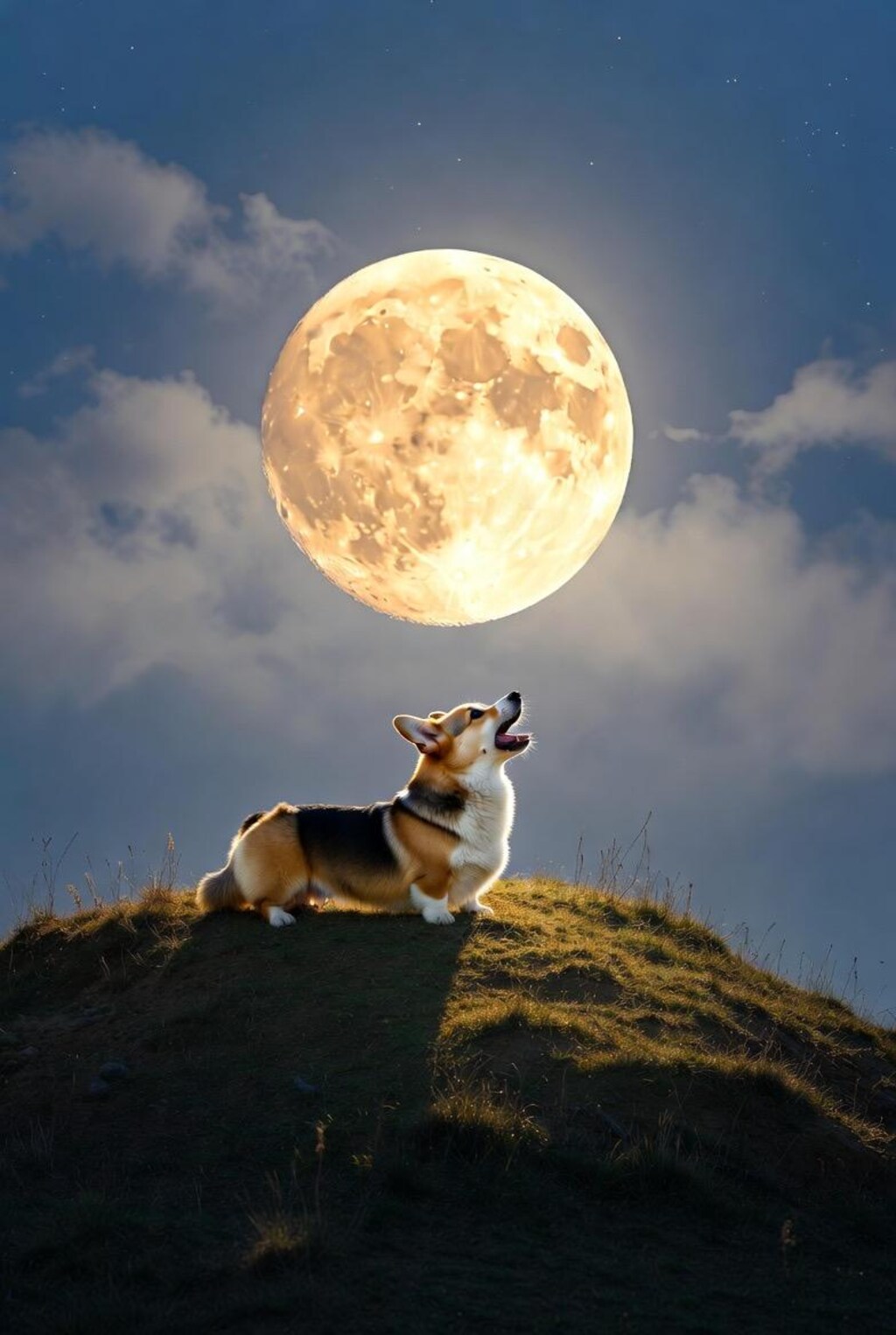 遠吠えコーギー