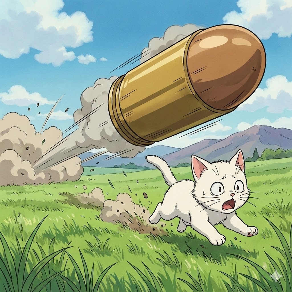弾よりも速く🚀逃げる猫は最速