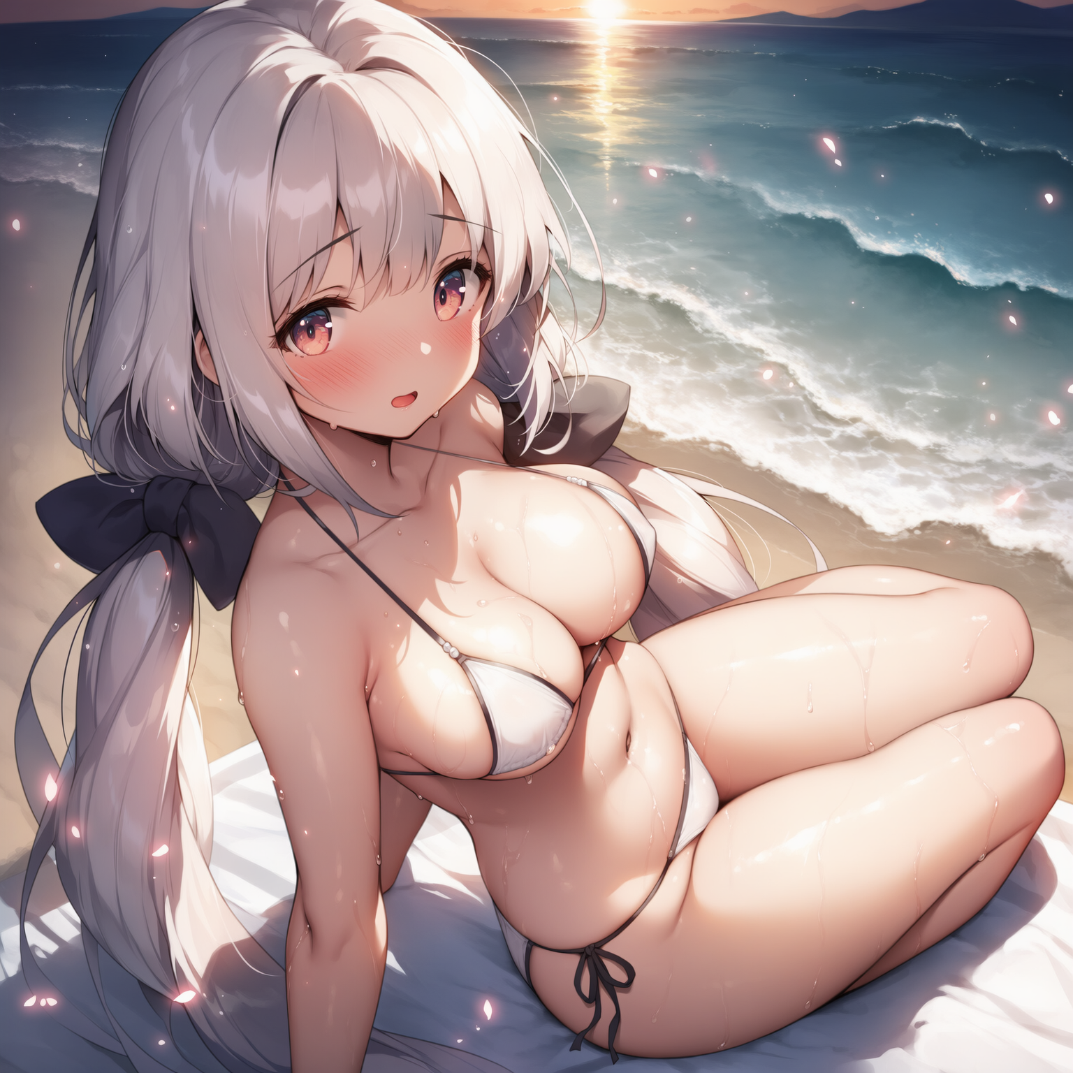 夕暮れの砂浜