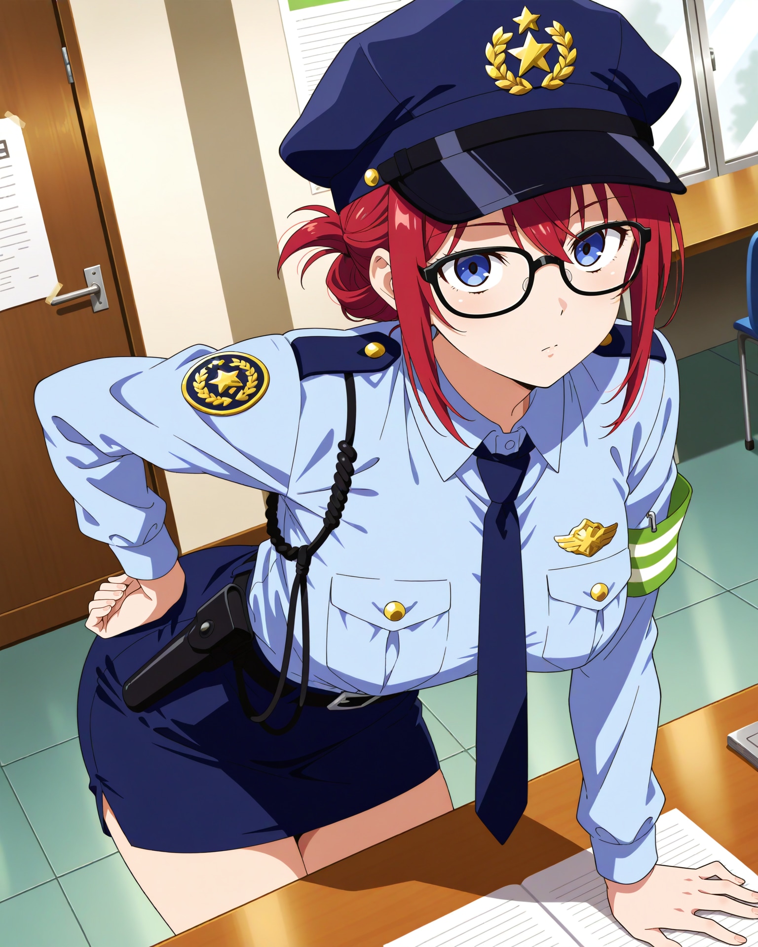 後輩に指導する婦警さん | の人気AIイラスト・グラビア