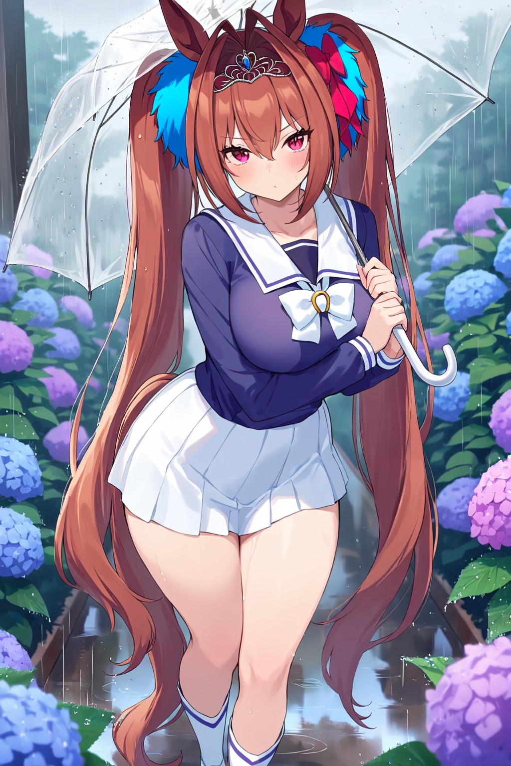 雨に咲く紫陽花の帰り道