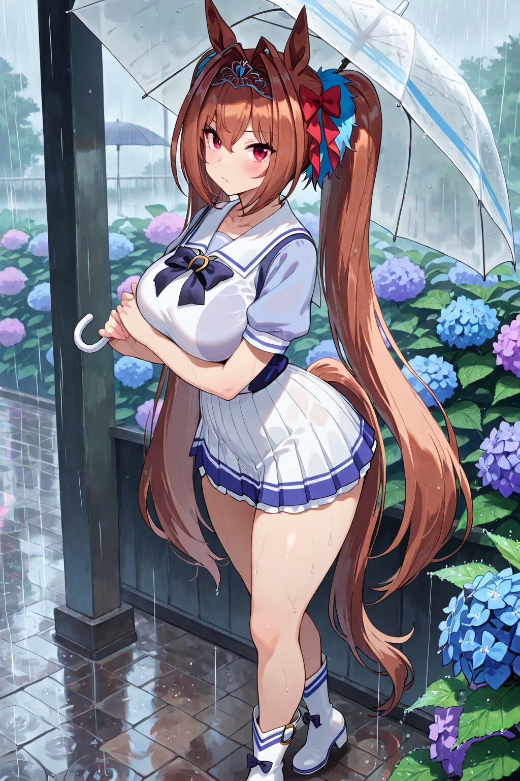 雨に咲く紫陽花の帰り道