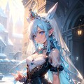 氷の結晶とケモ耳お姫様 2枚目