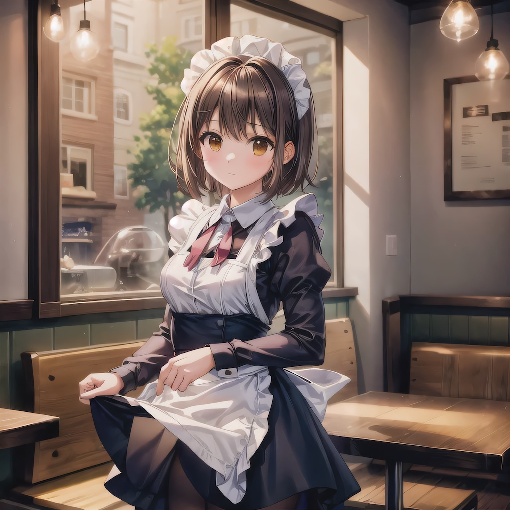 茶髪ボブでカフェの少女６