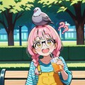 鳩と眼鏡三つ編みちゃん 2枚目